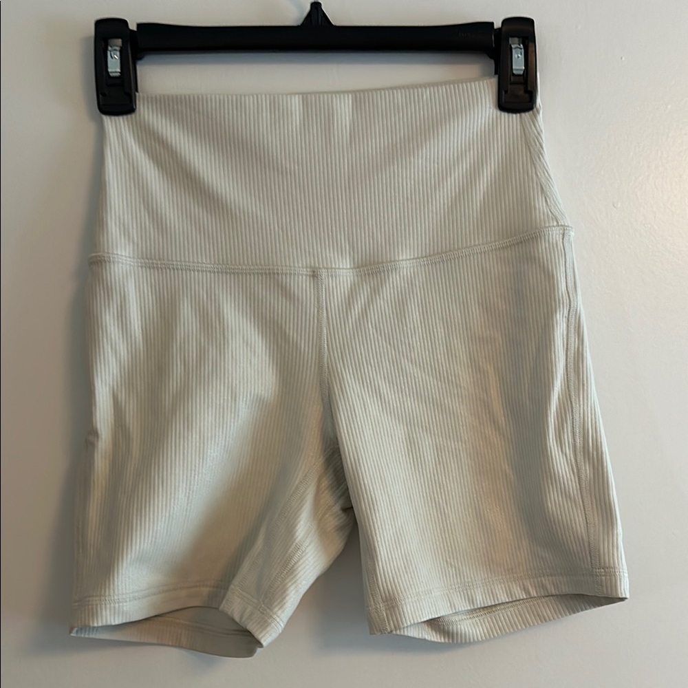 Lululemon Metallic Ribbed Biker Shorts